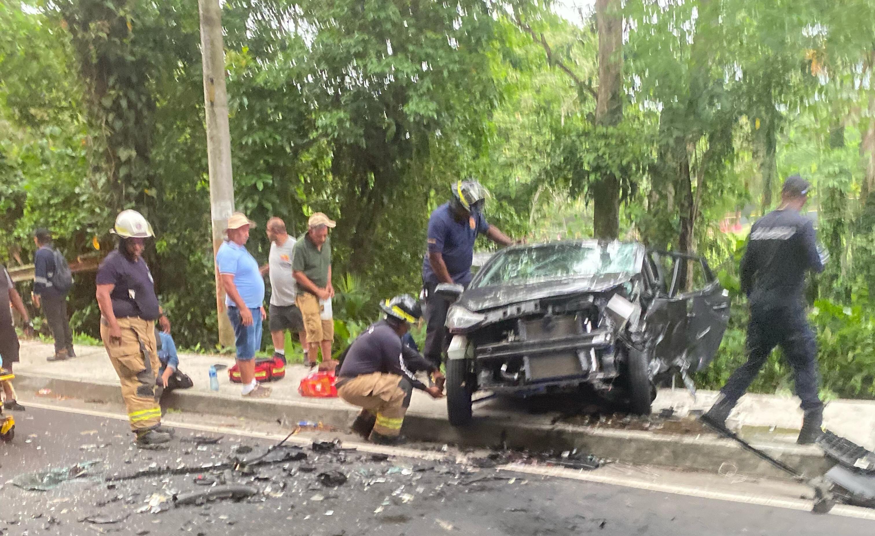 Escena del accidente de tránsito.