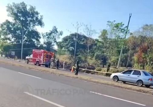 Escena del accidente de tránsito en Veraguas. 