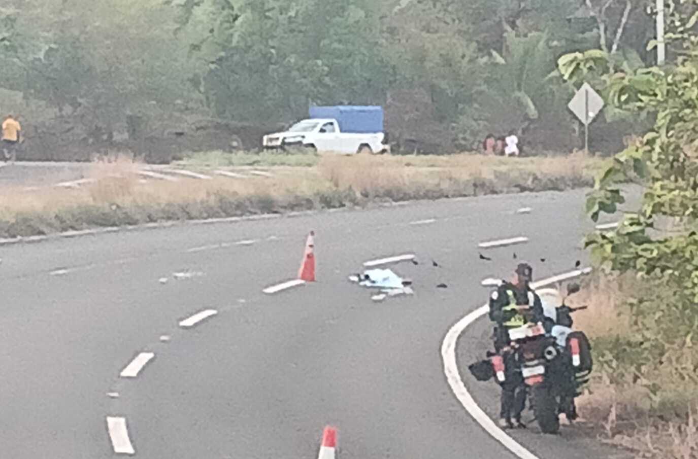 Escena del accidente de tránsito-