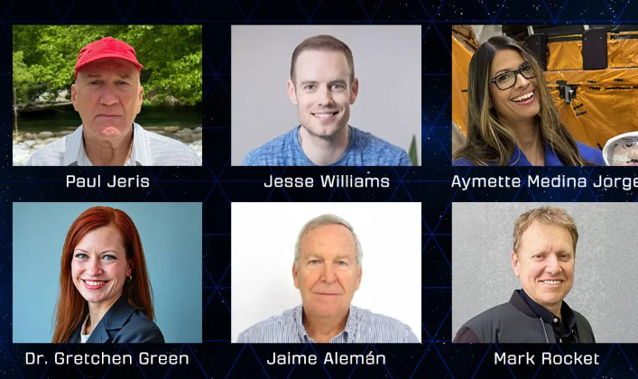 La tripulación para la misión NS-32. Foto: Blue Origin