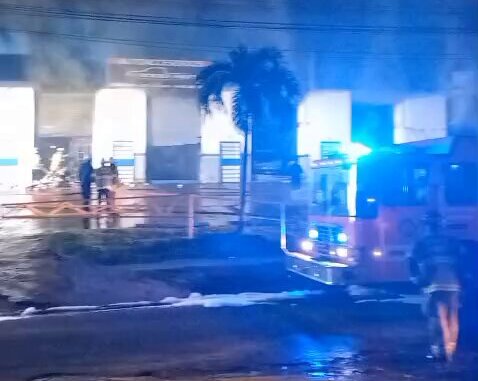 Escena del incendio.