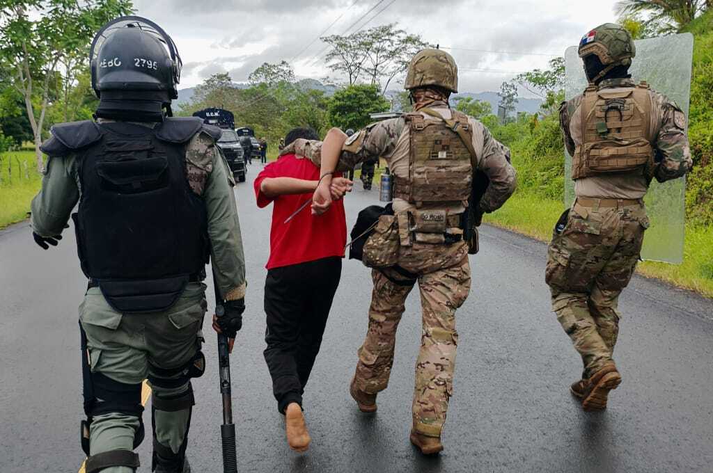 Uno de los manifestantes detenidos.