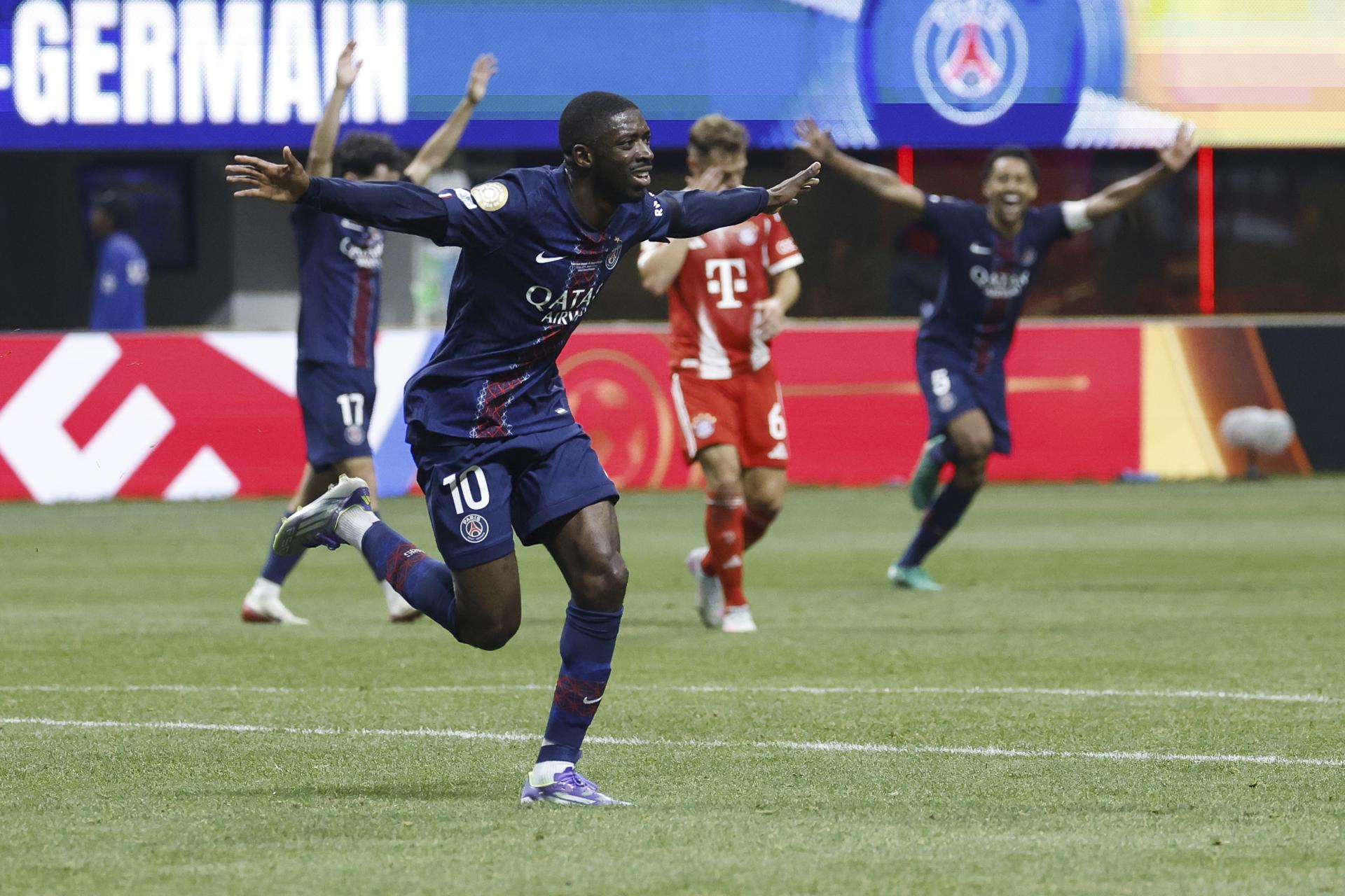 Ousmane Dembele del PSG celebra luego de anotar el 2-0 ante Bayern Múnich. /Foto: EFE