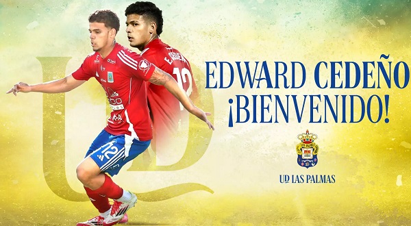 El contrato de Edward Cedeño con la Unión Deportiva Las Palmas es hasta el 2028.