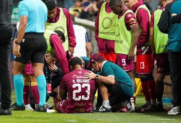 Newton Williams cuando se lesionó el pasado martes.