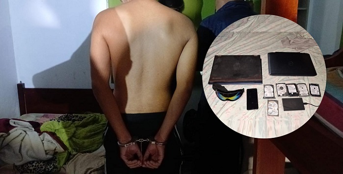 El hombre fue retenido y remitido a un recinto carcelario provisional junto con los indicios encontrados.  /  Foto: PN