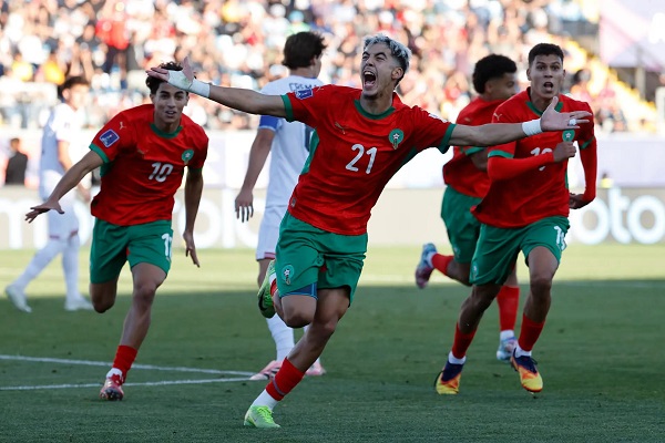 Jugadores de Marruecos celebran la clasificación a semifinales del Mundial Sub-20 de Fútbol. Foto: EFE