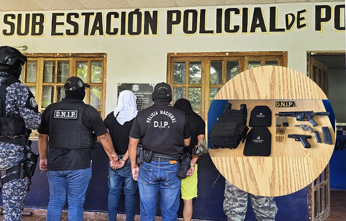 Se retuvo a 3 personas y se incautó 3 armas, 130 municiones de diversos calibres, un chaleco táctico y dos celulares.  /  Foto: Diómedes Sánchez 