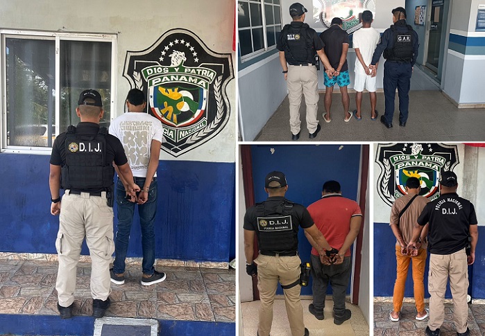 Todos los sospechosos, así como los indicios recabados, quedaron a órdenes de la Fiscalía de Homicidios y Femicidios.  /  Foto: PN