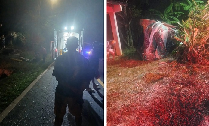 El conductor de una pick-up Ford Ranger de color gris perdió el control del volante, invadió el carril contrario e impactó al peatón.  /  Fotos: La Verdadera Voz De Veraguas