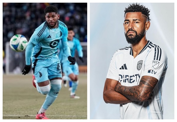 Carlos Harvey (izq.), del Minnesota United FC y Aníbal Godoy, del San Diego FC.