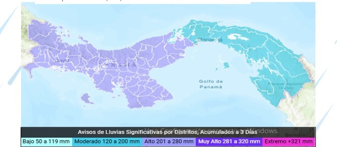 Mapa que reflejan condiciones climáticas.