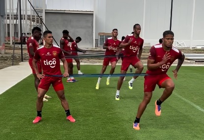 Entrenamiento de este viernes de la Selección Mayor de Fútbol de Panamá. Foto: FPF
