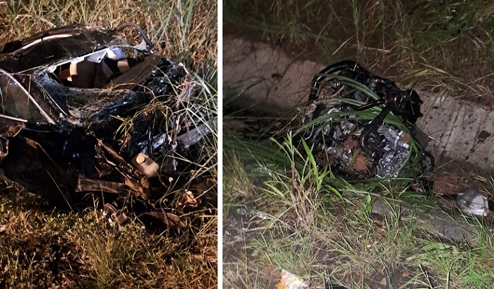 El vehículo terminó destruido.  /  Fotocomposicón: TraficoCPanama