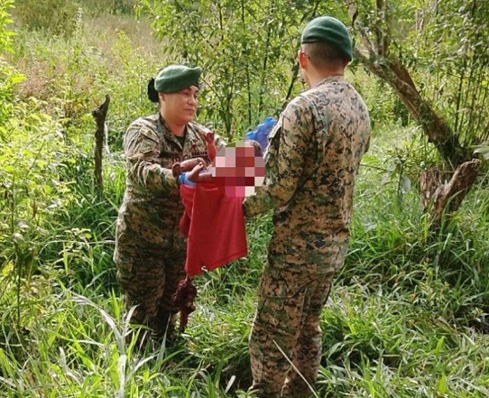 La madre dio a luz en el monte y allí mismo abandonó a su hija.  /  Foto: Senafront