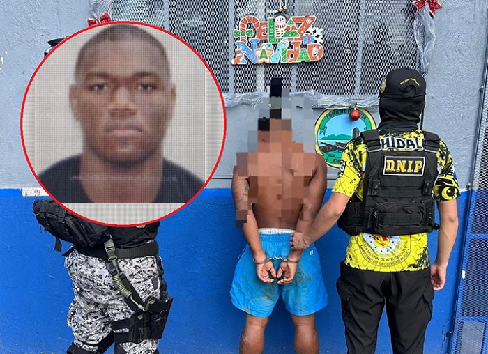 Se le vincula con un homicidio ocurrido el 9 de marzo del 2025, en la barriada Arco Iris, corregimiento de Cristóbal.  /  Fotocomposición: PN/MP