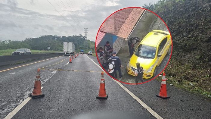 El taxi que utilizaba la víctima fue abandonado en la comunidad de La Feria.  /  Foto:  Diómedes Sánchez