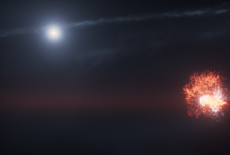 El equipo cree que hay unos 300 millones de objetos alrededor de Fomalhaut más o menos del tamaño de los que colisionaron. Foto: EFE