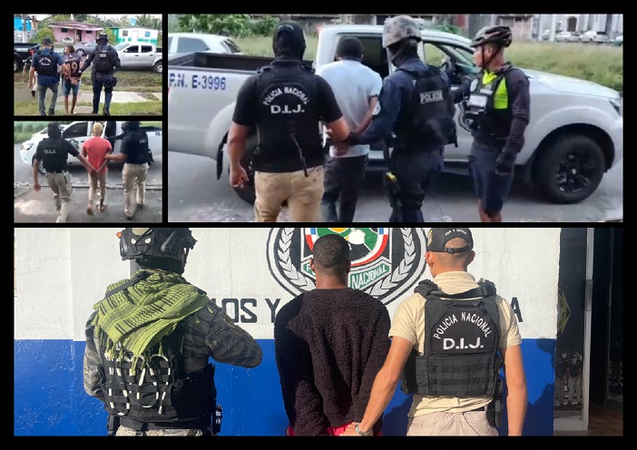 Los aprehendidos fueron remitidos a la Fiscalía de Homicidios y Femicidios de Colón.  /  Fotocomposición: PN
