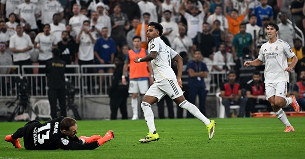 Rodrygo anotó el segundo gol del Real Madrid, el cual marcó la diferencia en el partido ante el Atlético de Madrid. Foto: EFE