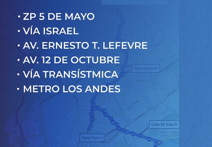 La ruta pasará por 6 sectores claves para la movilidad de cientos de usuarios.  /  Imagen: Mi Bus
