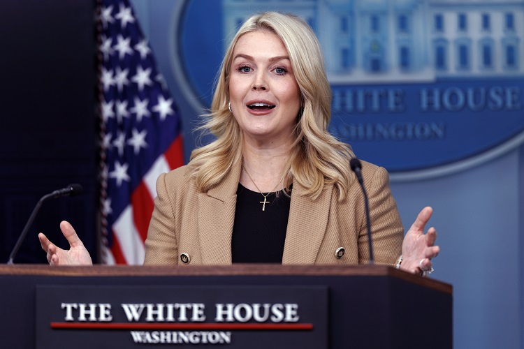 Conferencia de la portavoz de la Casa Blanca, Karoline Leavitt. Foto: EFE