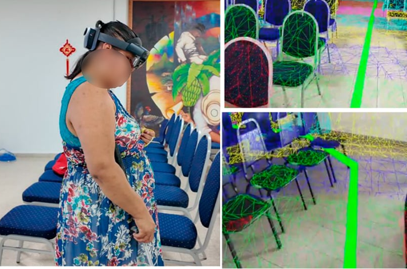 Uso de gafas de RA para orientación en interiores. Foto: Cortesía