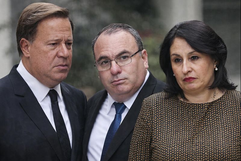 El expresidente Juan Carlos Varela Rodríguez, el exdirector del Consejo de Seguridad, Rolando López Pérez y la exprocuradora Kenia Isolda Porcell.