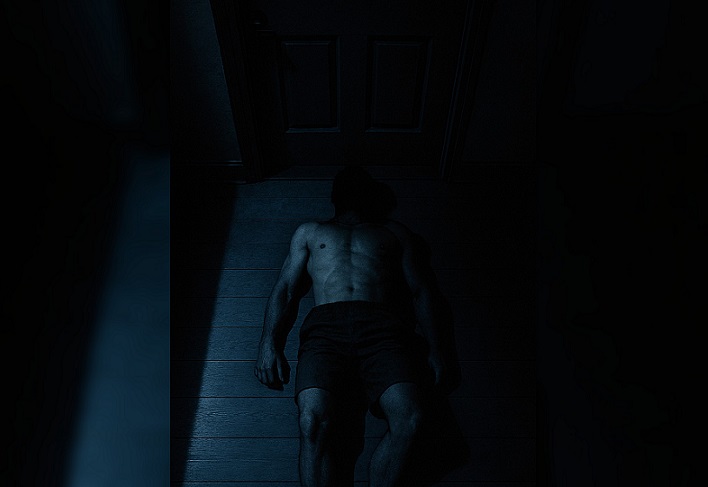 Pinto Santamaría cayó al suelo dentro de su casa, agonizando, mientras su pareja no podía creer lo que ocurría.  /  Foto ilustrativa creada con IA.