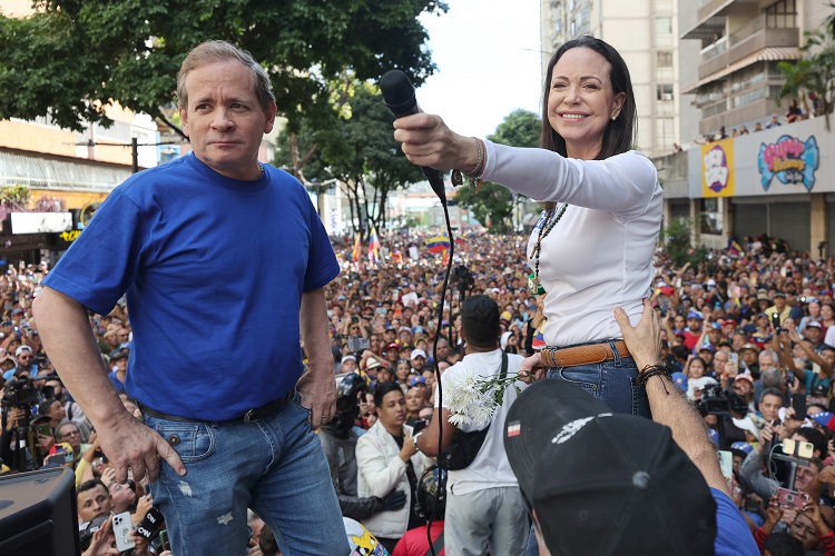 La última vez que Guanipa apareció en público fue el 9 de enero de 2025, cuando acompañó a Machado en una protesta en Caracas en defensa del reclamado triunfo de Edmundo González Urrutia en las presidenciales de 2024. Foto. EFE