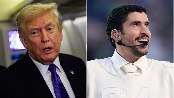 El presidente de Estados Unidos Donald Trump (izq.) y el artista Bad Bunny.