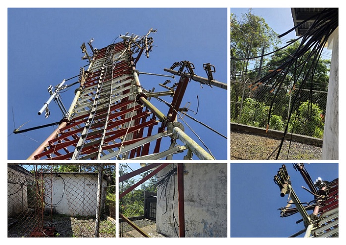 Un hurto de cables dejó fuera de servicio la repetidora de radiocomunicaciones del Cuerpo de Bomberos.  /  Fotocomposición: BCBRP