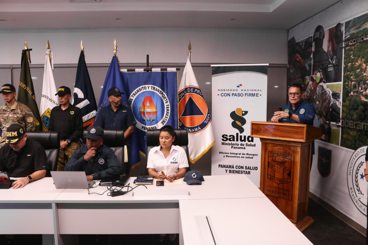 El Ministro de Seguridad, Frank Abrego encabezó la conferencia en la que se dieron los detalles de las operaciones. 