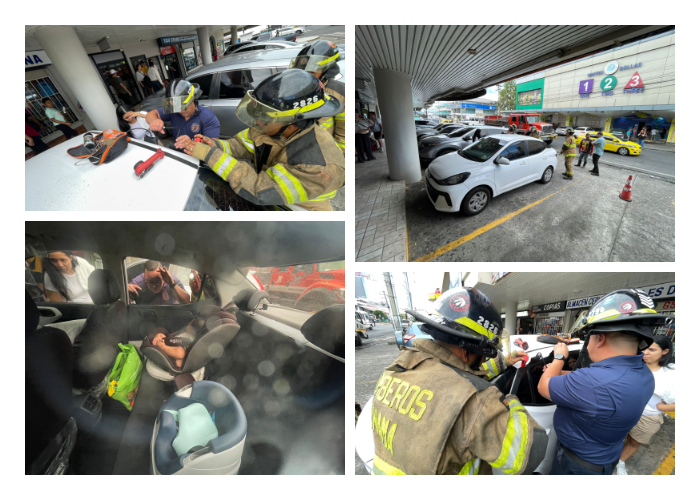 Afortunadamente el bebé no pasó mucho tiempo encerrado.  /  Fotocomposición: BCBRP