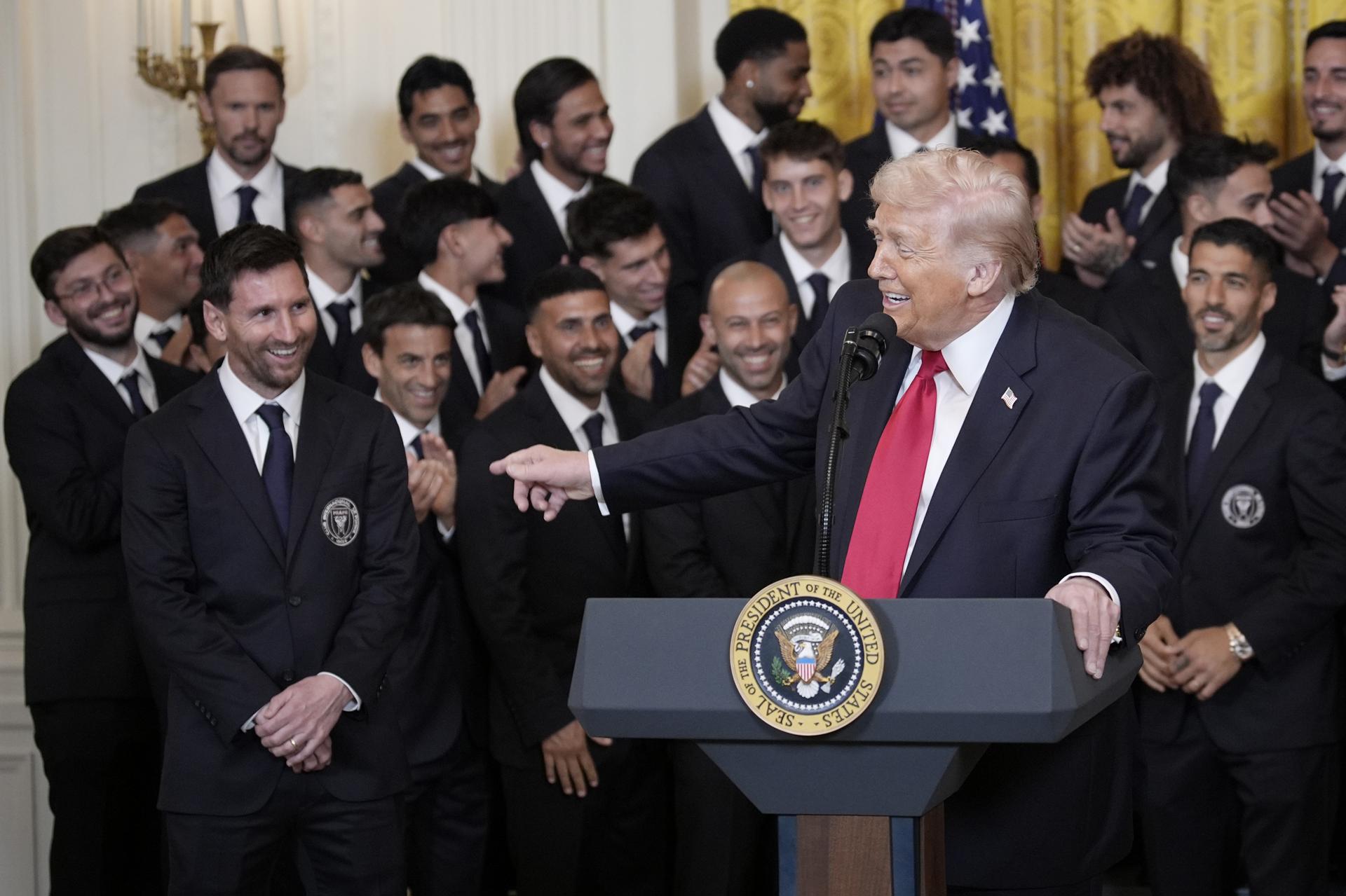 Donald Trump compara a Messi con Pelé al recibir al Inter Miami en la Casa Blanca. /Foto: EFE