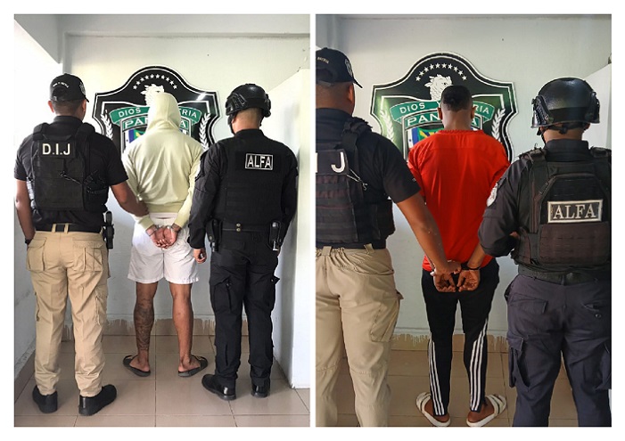 Los dos imputados fueran aprehendidos el pasado 18 de marzo, en la comunidad del 20, Colón.  /  Foto: PN