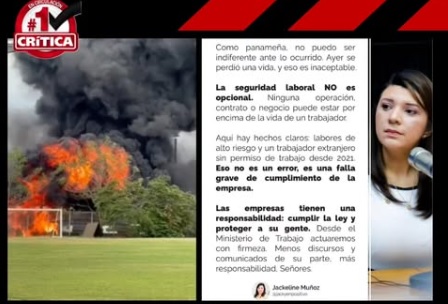 Ministra cuestiona a Panama Oil: No fue un error, es una falla grave
“Aquí hay hechos claros: labores de alto riesgo y un trabajador extranjero sin permiso de trabajo desde 2021.