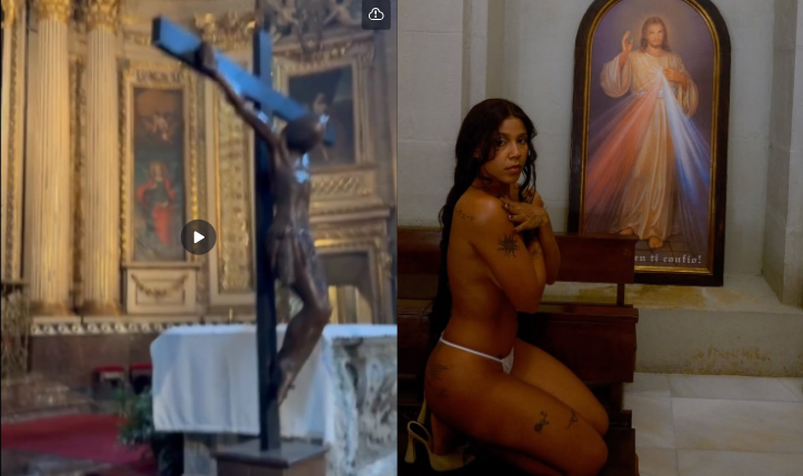 #ShowCri Demandan a Tokischa por grabar video en bola dentro de iglesia en España