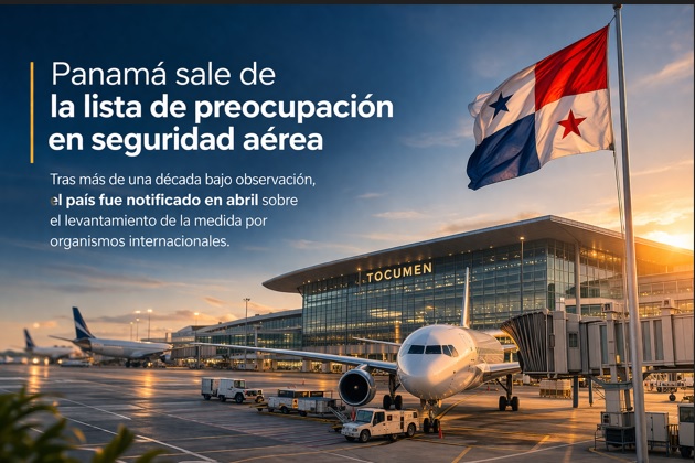 Panamá sale de lista negra en aviación y recupera confianza internacional
El problema venía arrastrándose desde una auditoría realizada en 2012, donde se detectaron fallas que no se corrigieron en administraciones pasadas.