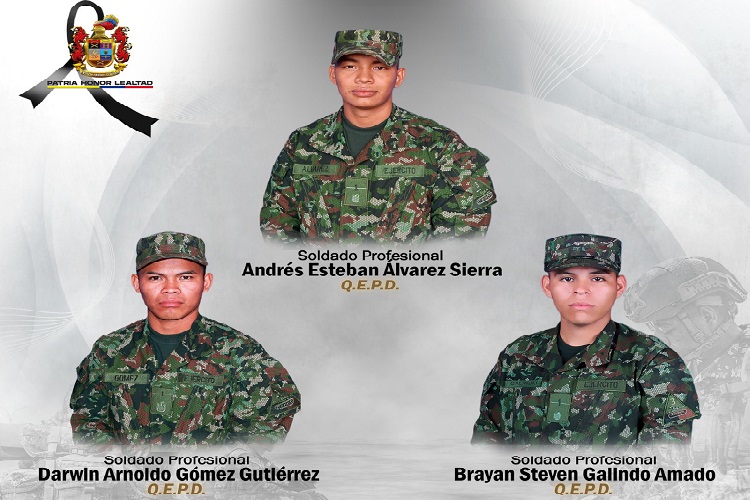 Los soldados se estaban enfrentando a miembros de los Comandos de Frontera -que hacen parte de la Coordinadora Nacional Ejército Bolivariano (CNEB), una disidencia de las FARC. Foto. @Tercera División del Ejército