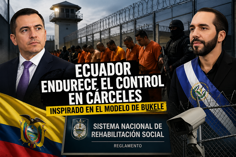 Ecuador gira hacia modelo Bukele en su política penitenciaria. /Imagen: generada por IA