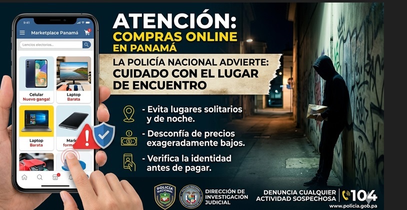 Medidas de prevención ante delitos en compras y ventas en línea en Panamá 
El llamado es directo: moverse con cuidado y no bajar la guardia en este tipo de transacciones.