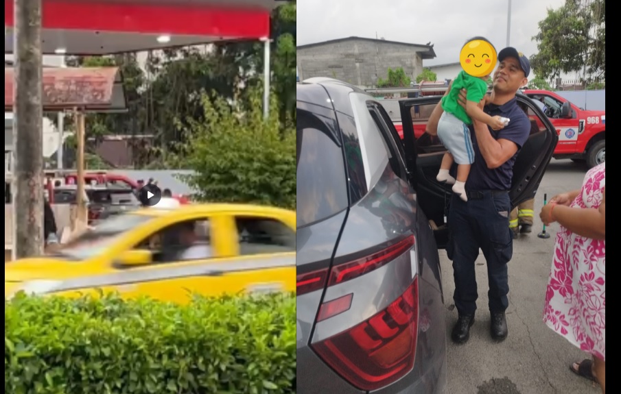 Bomberos rescatan a niño que se quedó dentro de un auto en Changuinola