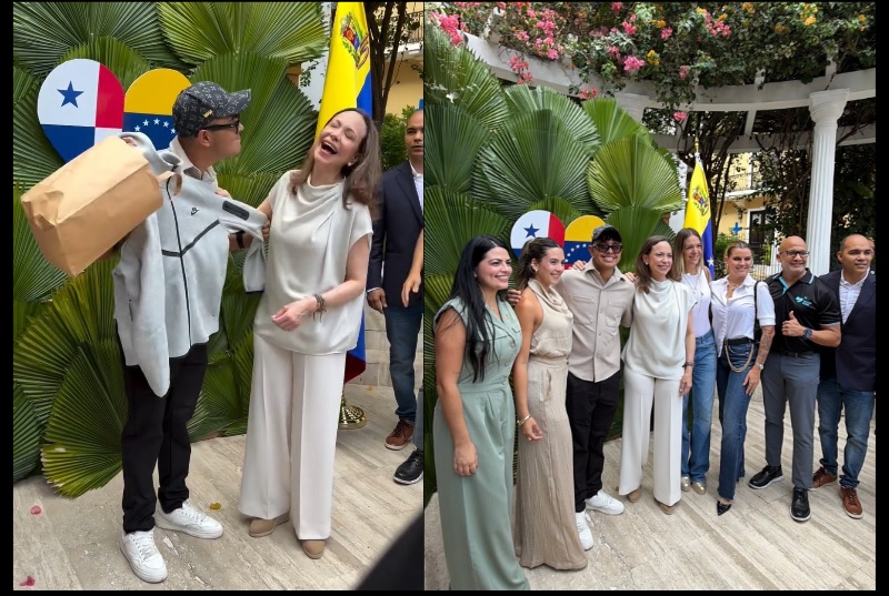 ¡Ponchera! Yen Video le da regalo a María Corina; abrigo igual al de Maduro 