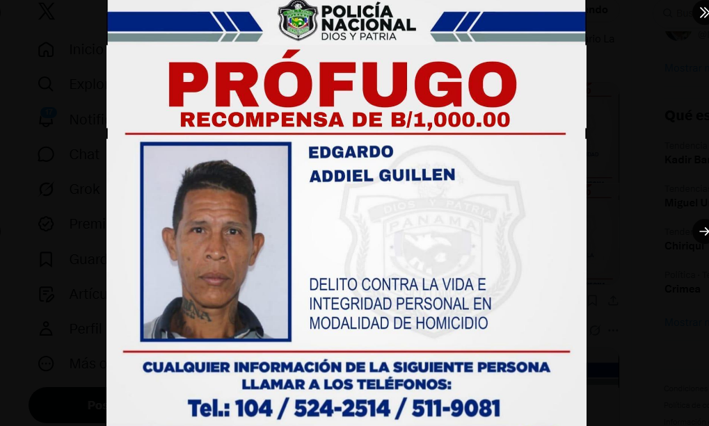 #SucesosCri Policía aumenta recompensa a mil dólares para re