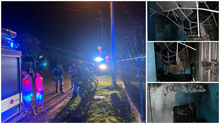 El reporte indica que el fuego consumió en su totalidad una de las recámaras del inmueble.  /  Fotos: BCBRP