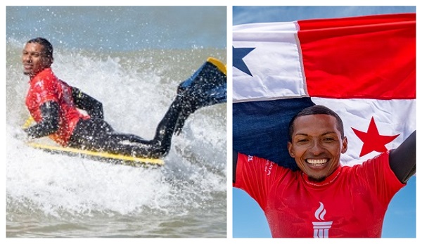 El surfista Edwin Núñez conquistó la medalla de oro en el bodyboard masculino de los Juegos Suramericanos. Foto: FPF