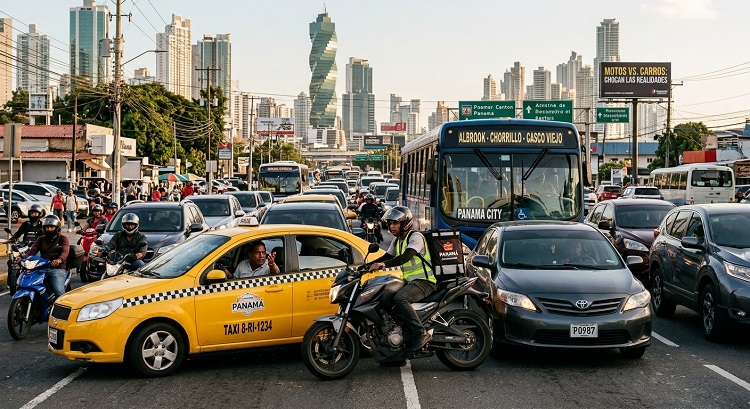 Carros vs. motos en Panamá: dos realidades que chocan en las calles 