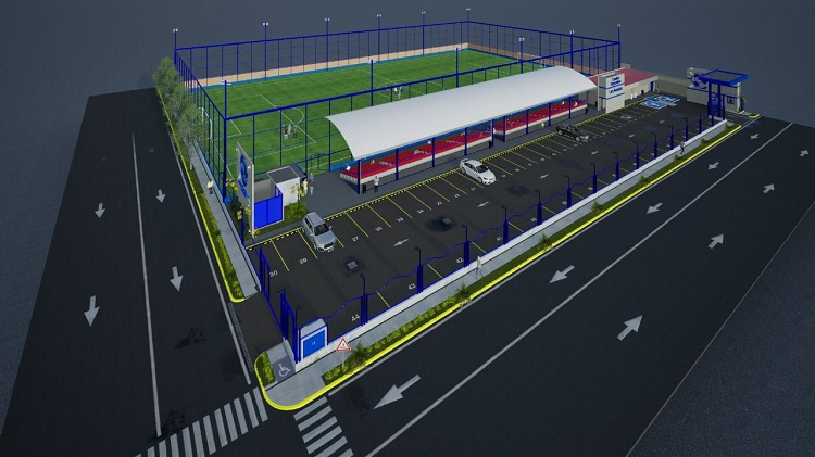 Maqueta del Centro Deportivo de Las Acacias.