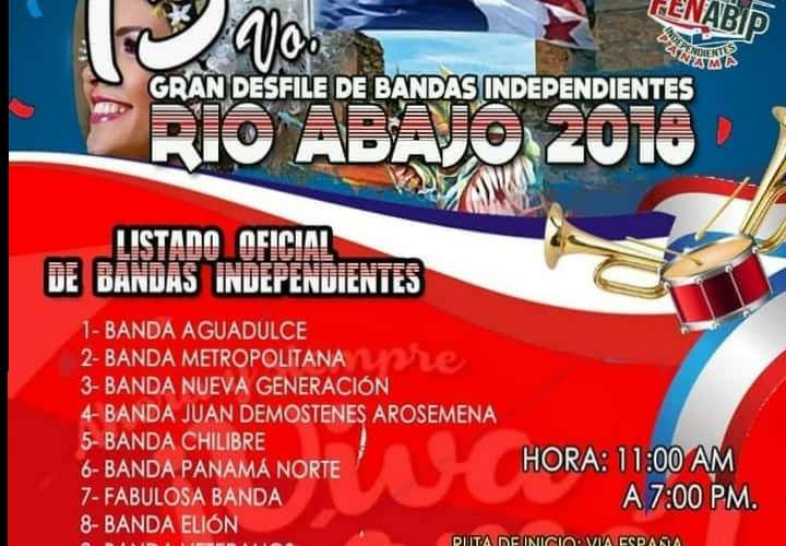 Río Abajo rinde honor a la Patria con un desfile de bandas independientes